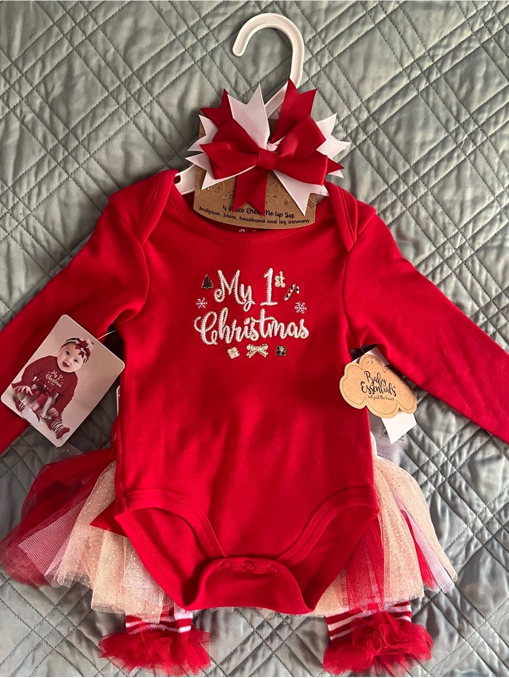 Baby Essentials Red Infant Holiday Tutu Set